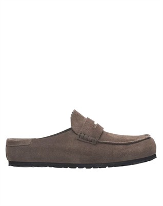 Naples Wrapped Suede Leather - Concrete Gray